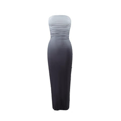 Sexy Tube Top Gradient Length Dress - 808Lush