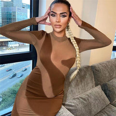 Long Sleeve Sexy See through Mini Dress - 808Lush