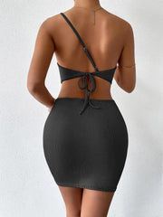 Sexy Two Piece Cami Dress Lace up Backless Dress