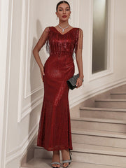 Sexy Sequined Tassel Dress