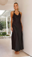 Women Summer Suspender Sexy Slit Dress Slim Fit Backless Maxi Dress