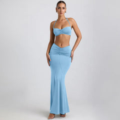 Summer Spaghetti Straps Sexy Skirt Set