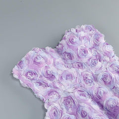 Purple Tube Top Floral Mini Dress