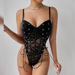 Sexy Rope Lace High Elastic Sling women bodysuit - 808Lush