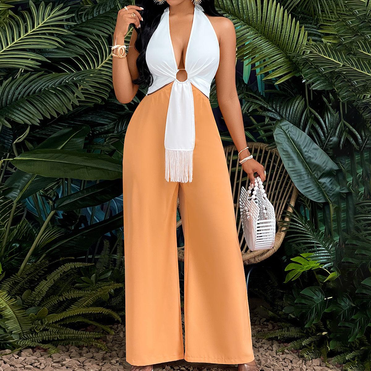 Women Sexy Backless Jumpsuit One Piece