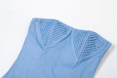 Sexy Backless Slim Fit Denim Dress - 808Lush
