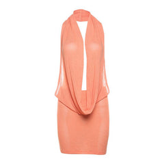 Sexy V Plunge neck Backless Cocktail Mini Dress