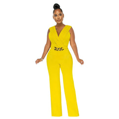 Women Slim Casual Sleeveless Jumpsuit