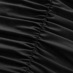 Pleated Diagonal Collar Slim Sheath Elegant Mini Dress