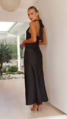 Women Summer Suspender Sexy Slit Dress Slim Fit Backless Maxi Dress