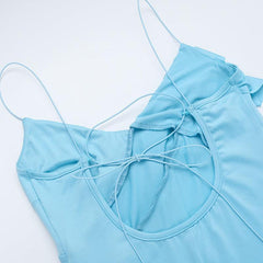 Summer Elegant Sexy V Neck Pleated Suspender Dress - 808Lush