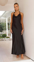 Women Summer Suspender Sexy Slit Dress Slim Fit Backless Maxi Dress