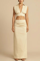 Sleeveless Casual Party Skirt Set