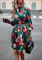 Printed Dress Autumn Elegant Long Sleeve Dress