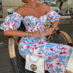 Ladies Floral Tube Midi Dress