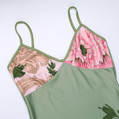 Casual Slim Fit Floral Slip Dress