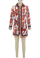 Two Piece Long Sleeve Casual Short Set