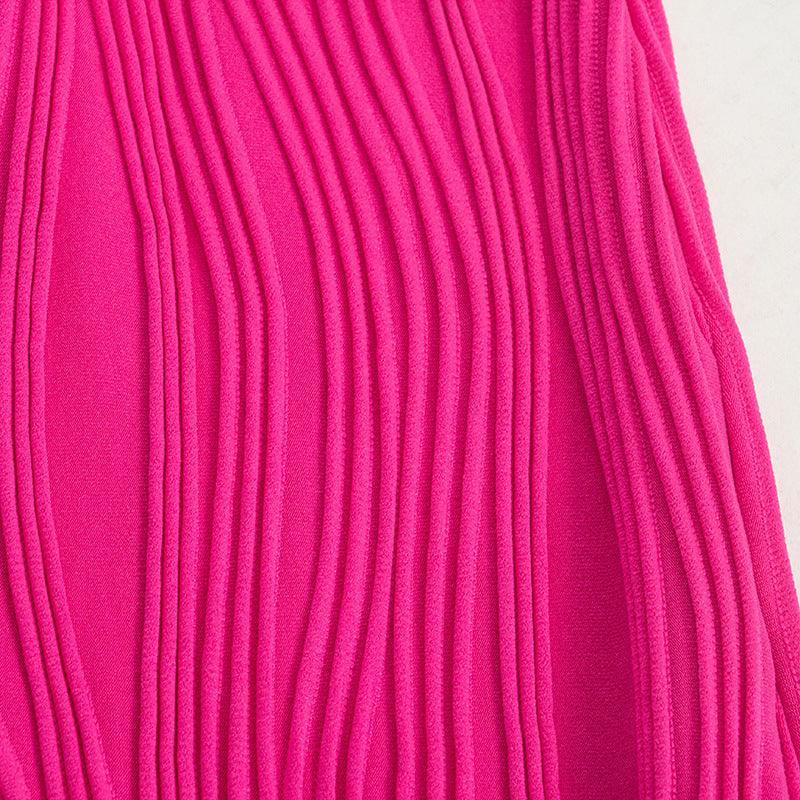 One Shoulder Water Ripple Long Slim Dress - 808Lush