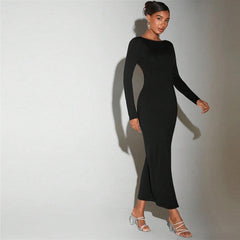 Long Sleeve round Neck Dress