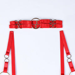 See through Sexy Red Valentine Day Five Piece Lingerie Set