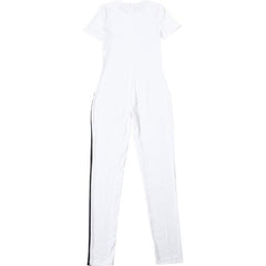 3D Body Printed round Neck Short Sleeve Tight Jumpsuit