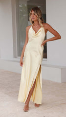 Women Summer Suspender Sexy Slit Dress Slim Fit Backless Maxi Dress