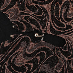 Sexy Deep V Neck Printed Long Sleeve Mini Dress