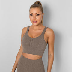 Breathable Yoga Vest Running Striped Push up Sports Bra