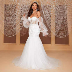 Wedding Dress Fishtail Gown off Shoulder Tube Top Bridal Dress