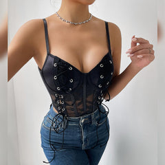 Sexy Rope Lace High Elastic Sling women bodysuit - 808Lush