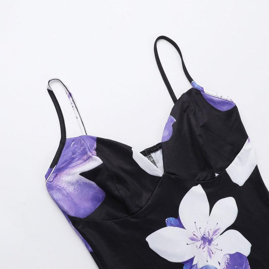 Floral Sexy Hip Slip Dress - 808Lush