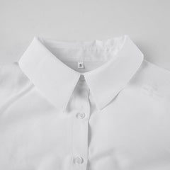 Polo Shirt Single Breasted Cross Tied Cropped Top shirt