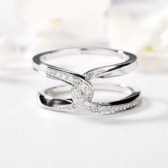 Twisted Inlaid Zircon Double-layered Ring - 808Lush