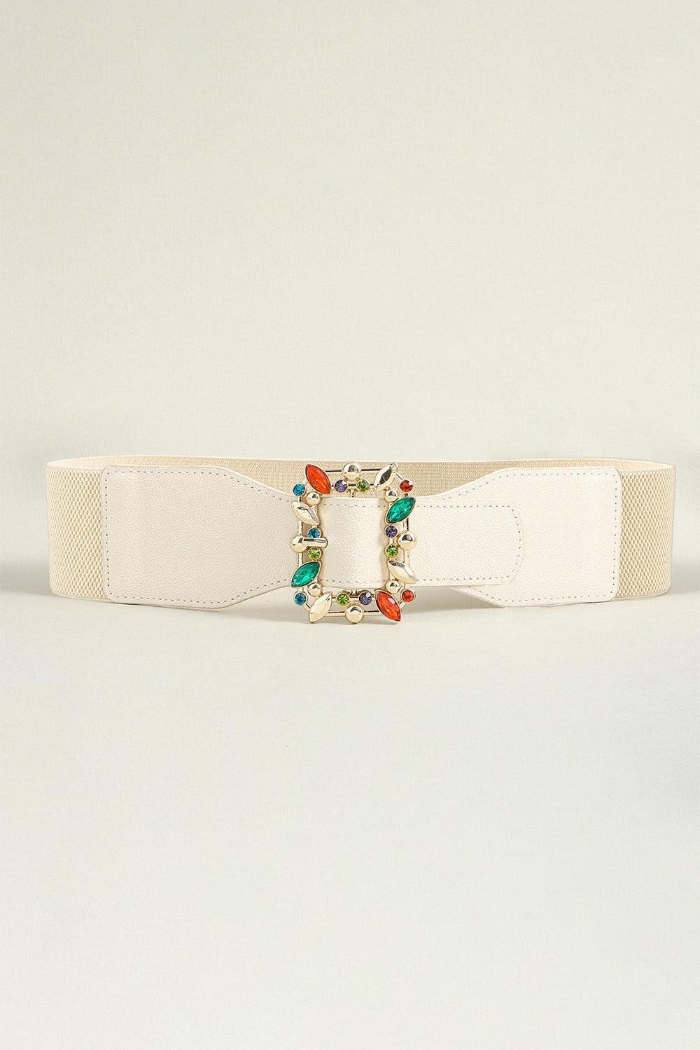 Multicolored Leaf Buckle Elastic Belt - 808Lush