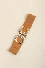 Zinc Alloy Buckle Elastic Wide Belt - 808Lush