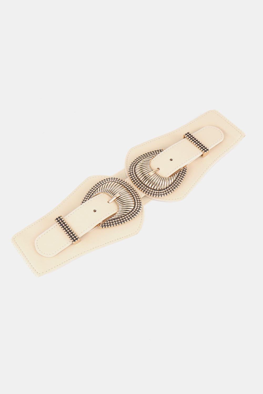 Shell Double Buckle Elastic Wide Belt - 808Lush