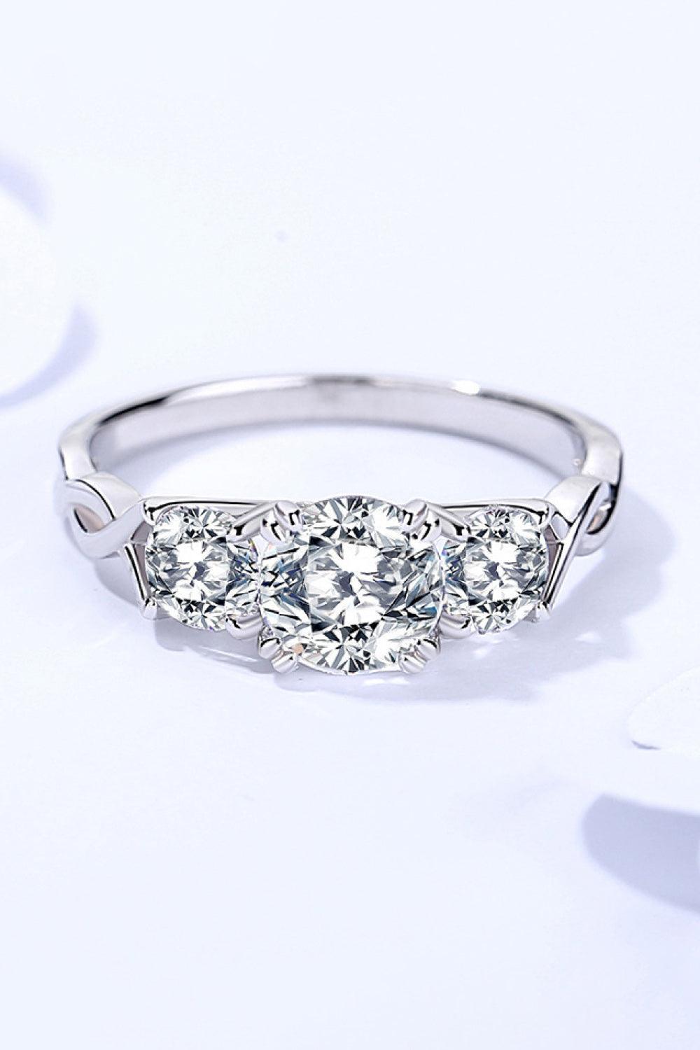 1 Carat Moissanite 925 Sterling Silver Ring - 808Lush