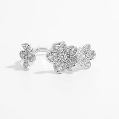 925 Sterling Silver Inlaid Zircon Open Ring - 808Lush