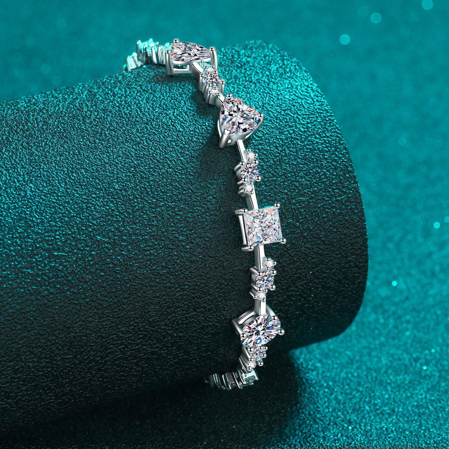 6.2 Carat Moissanite 925 Sterling Silver Bracelet - 808Lush