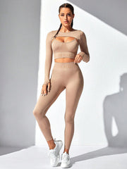 GYM WEAR Shrug, Cami, and Leggings Active Set - 808Lush