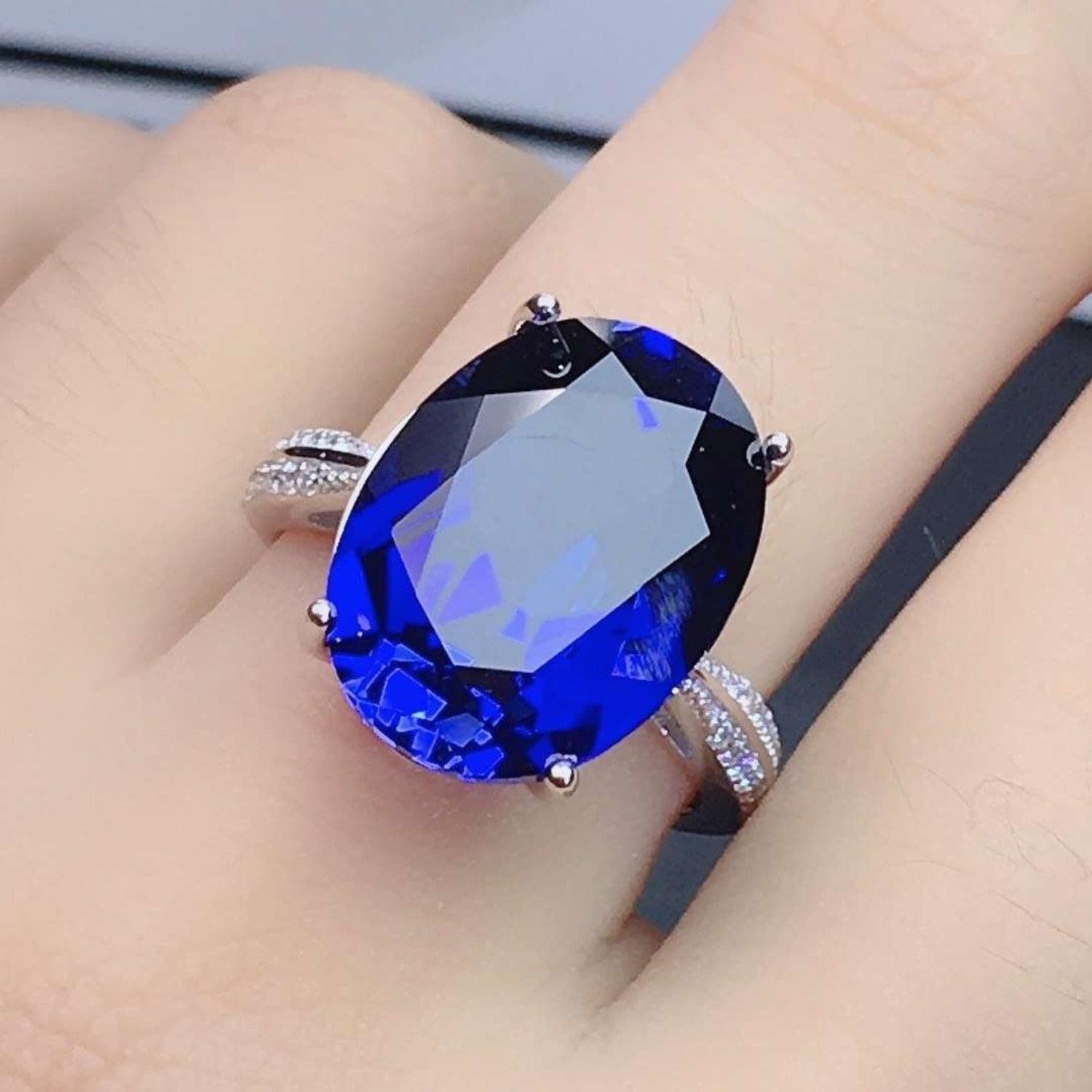 Platinum-Plated Artificial Gemstone Ring - 808Lush