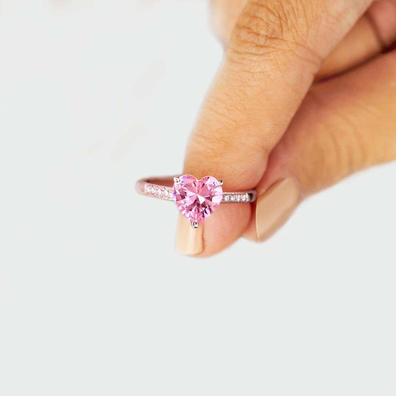 Heart Zircon 925 Sterling Silver Ring - 808Lush