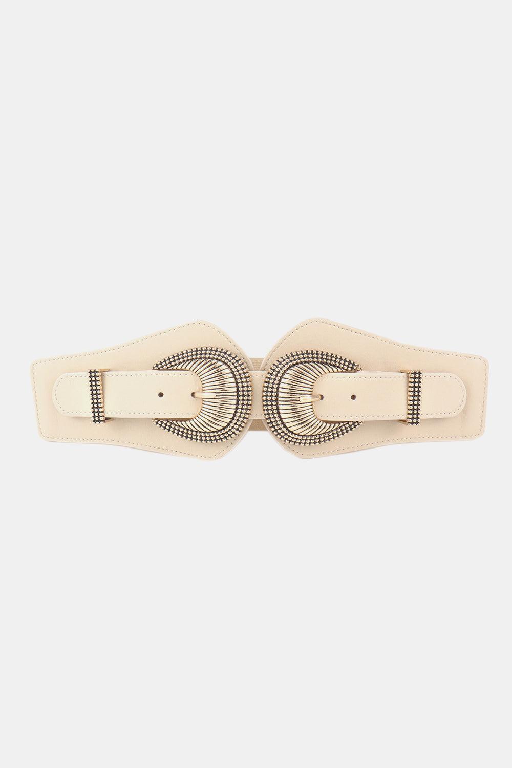 Shell Double Buckle Elastic Wide Belt - 808Lush