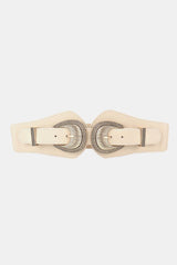 Shell Double Buckle Elastic Wide Belt - 808Lush