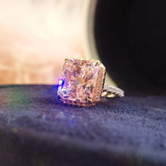 Rose Gold-Plated Artificial Gemstone Ring - 808Lush