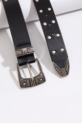 Double Row Studded PU Leather Belt - 808Lush