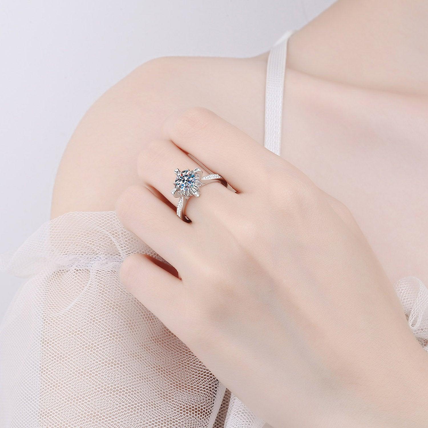 1 Carat Moissanite 925 Sterling Silver Ring - 808Lush
