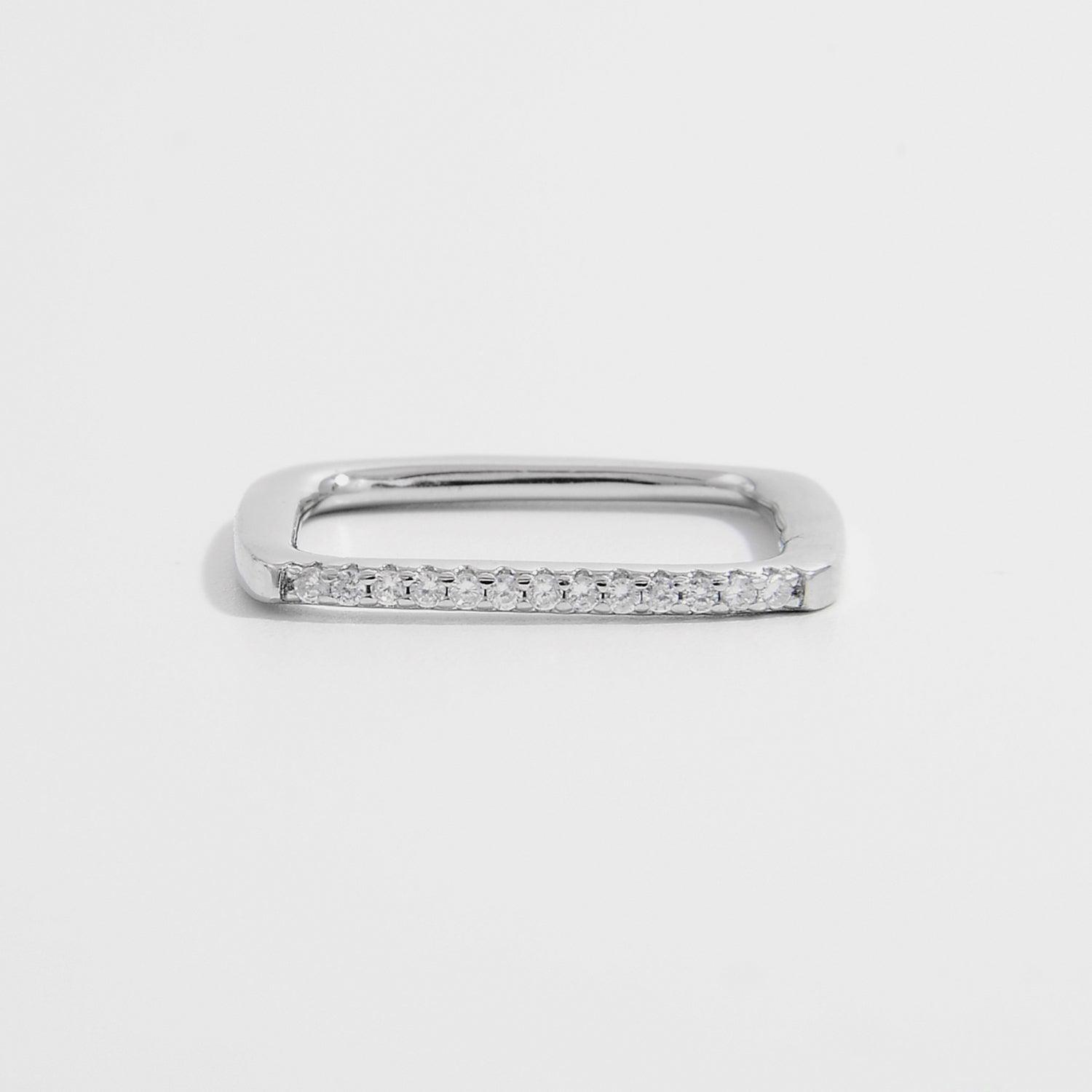 925 Sterling Silver Zircon Square Ring - 808Lush