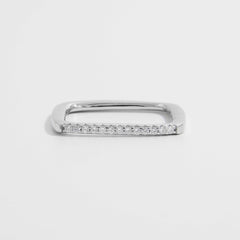 925 Sterling Silver Zircon Square Ring - 808Lush