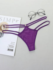 Thin strap hollow triangle low waist ladies panties - 808Lush